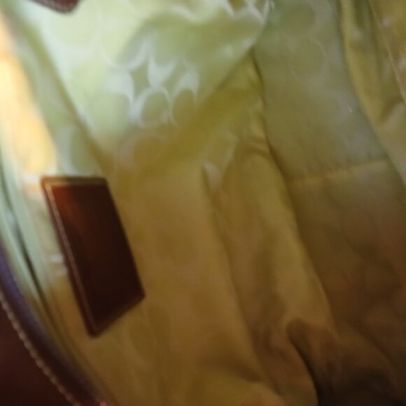 Vintage Coach Hampton Gallery Tote Bag Tan Suede Brown Leather - Picture 10 of 13